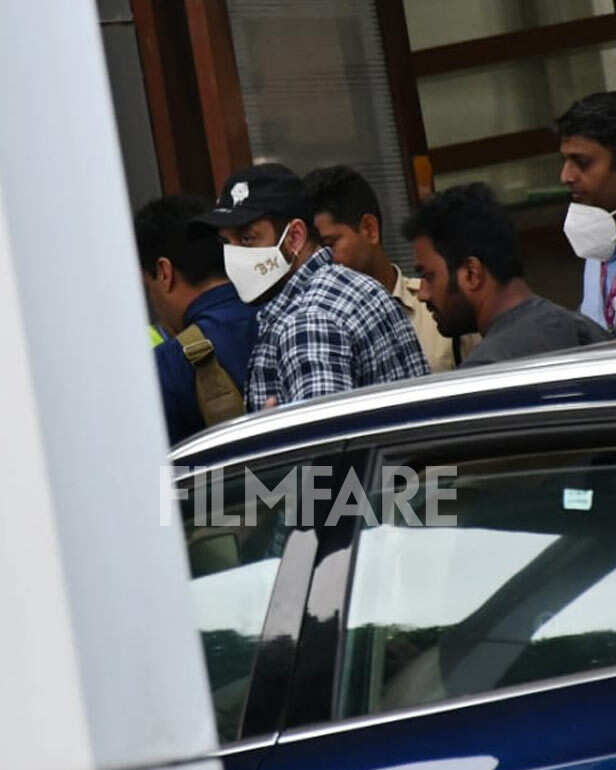 Salman Khan dons his stylish moustache as he gets clicked at the airport,  hugs a fan amidst tight security