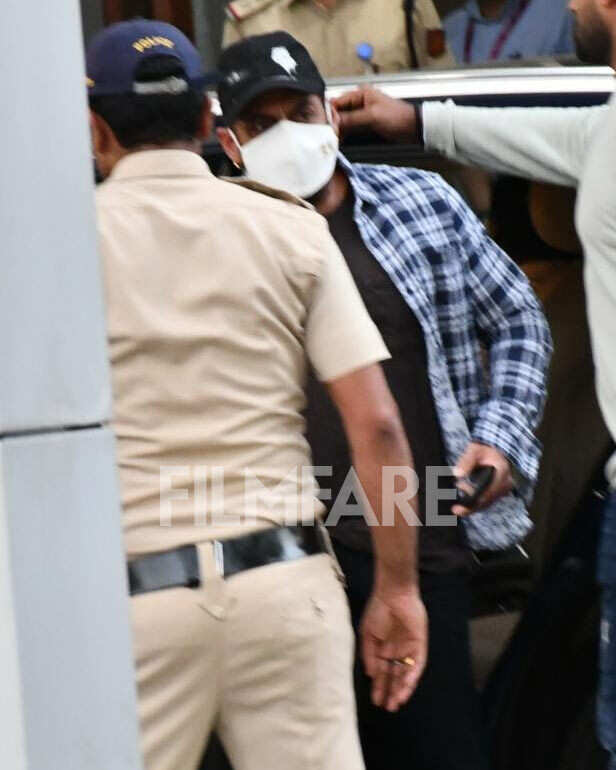 Salman Khan dons his stylish moustache as he gets clicked at the airport,  hugs a fan amidst tight security