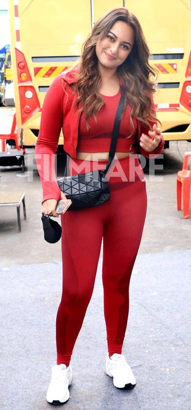 Sonakshi Sinha looks stunning in red athleisure as she steps out