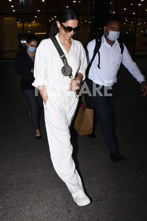 Deepika Padukone grabs the spotlight in a white jumpsuit and Rs