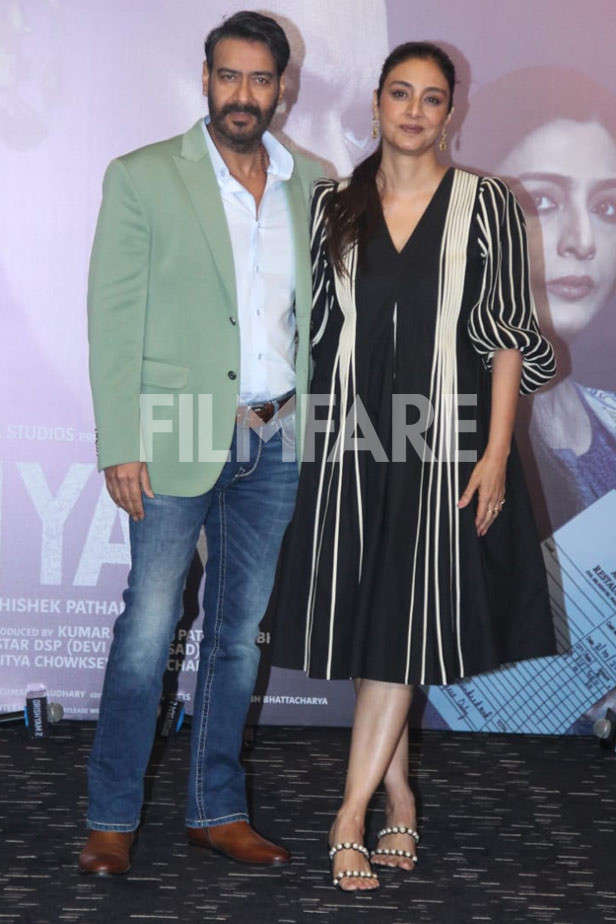 Ajay Devgn and Tabu at Drishyam Trailer launch