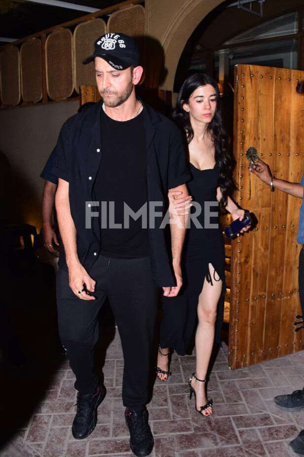 Hrithik Roshan and Saba Azad twin in black as they step out for a date ...