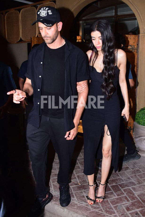 Hrithik Roshan and Saba Azad twin in black as they step out for a date ...