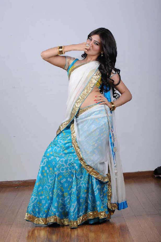 Grey Heavy Border Half N Half Saree 5232SR08