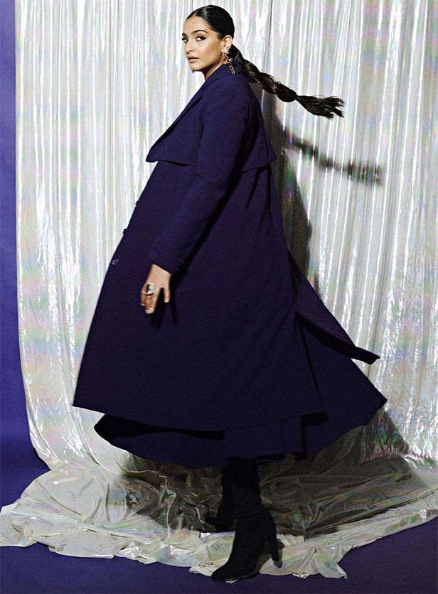 Sonam Kapoor nails the fashion game in black bralette, blazer, and slit  skirt ensemble. All pics inside