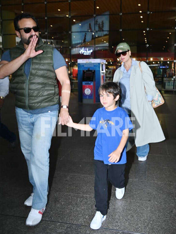 Saif Ali Khan, Kareena Kapoor Khan With Taimur And Jeh Gets Clicked At ...