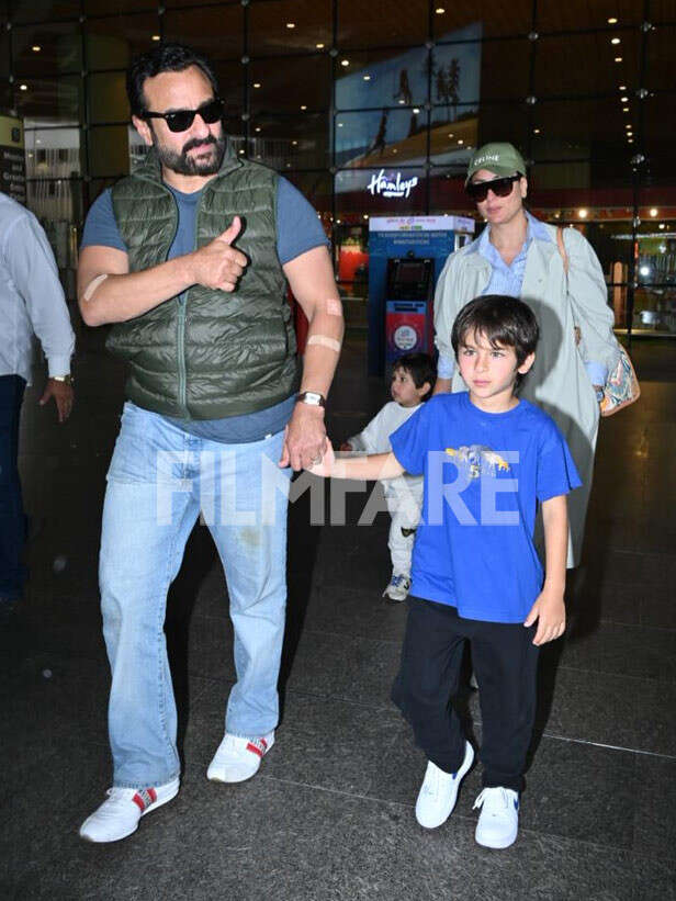 Saif Ali Khan, Kareena Kapoor Khan With Taimur And Jeh Gets Clicked At ...