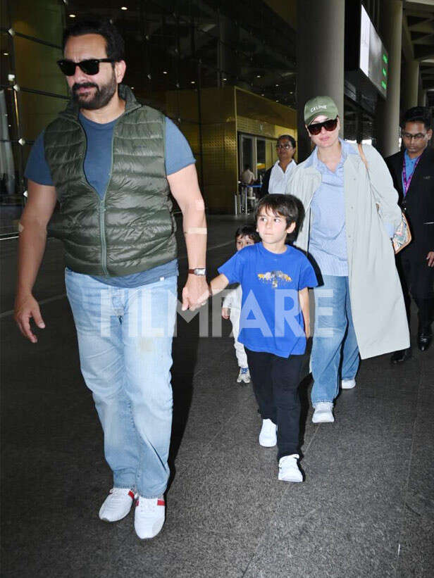 Saif Ali Khan, Kareena Kapoor Khan With Taimur And Jeh Gets Clicked At ...