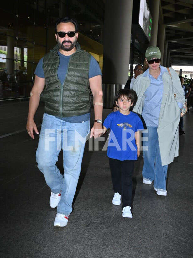 Saif Ali Khan, Kareena Kapoor Khan With Taimur And Jeh Gets Clicked At ...