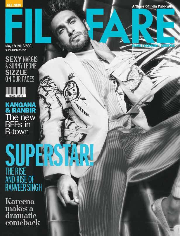 Ranveer Singh on the Filmfare, May 2016 cover