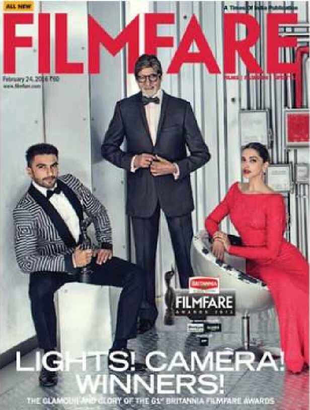 Ranveer Singh on the Filmfare, February 2016 cover