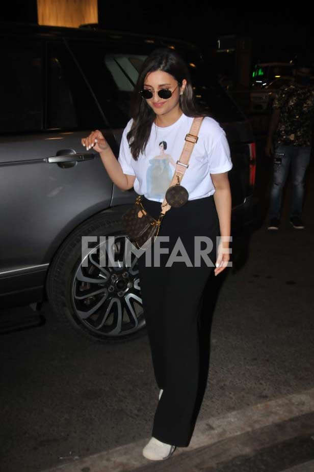 Parineeti Chopra's Sweatsuit Styled with a Louis Vuitton Tote Bag