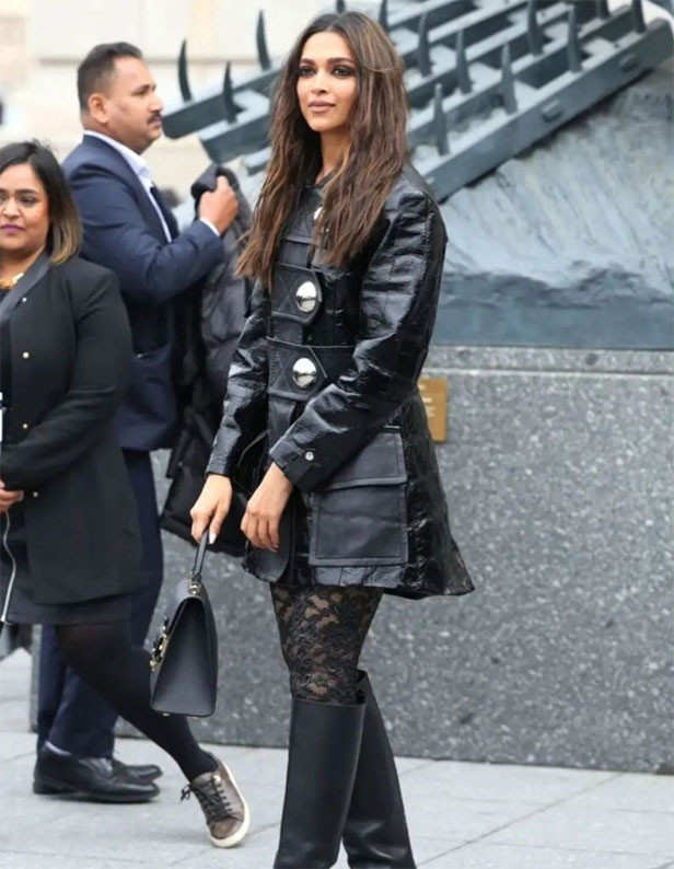 Deepika Padukone makes a bold fashion statement in lace and leather at Paris  Fashion week - Pics inside