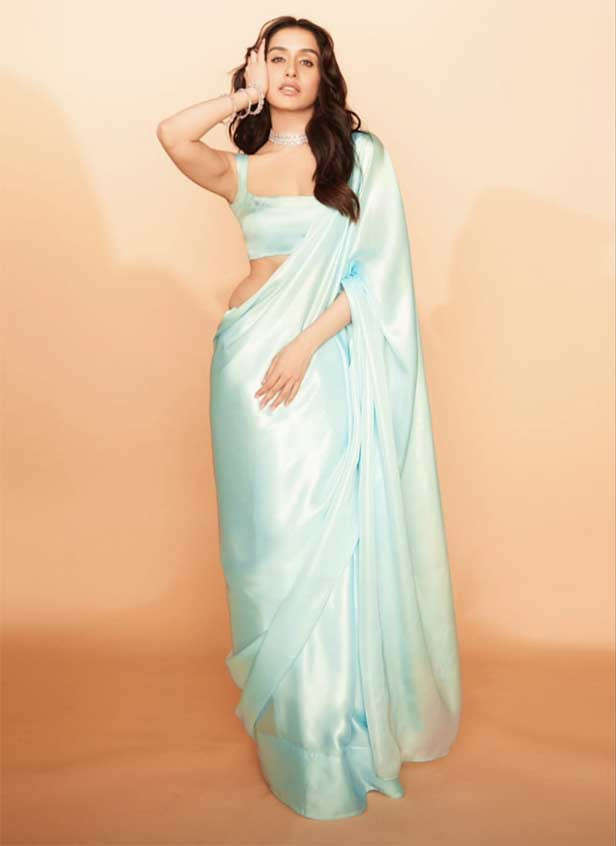 Shraddha Kapoor blue saree pics