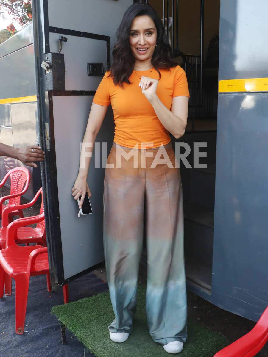 Shraddha Kapoor stuns in a neon orange outfit | Filmfare.com