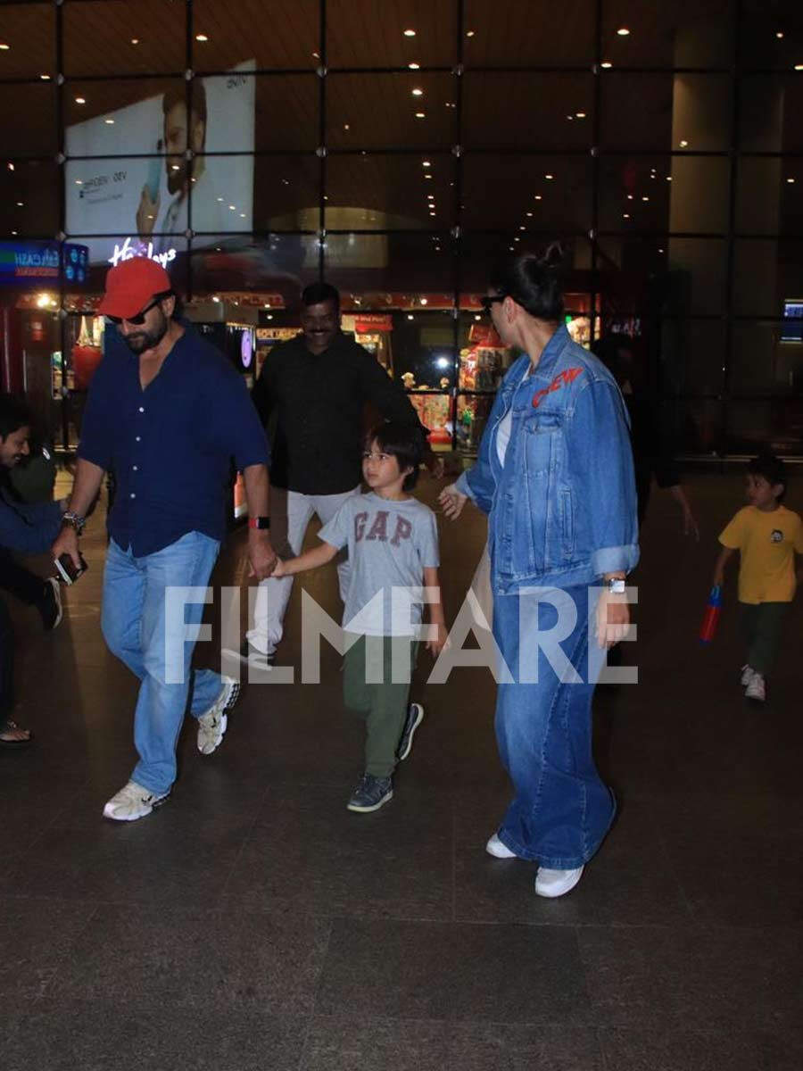 Kareena Kapoor Khan And Saif Ali Khan Get Clicked With Sons Taimur And ...