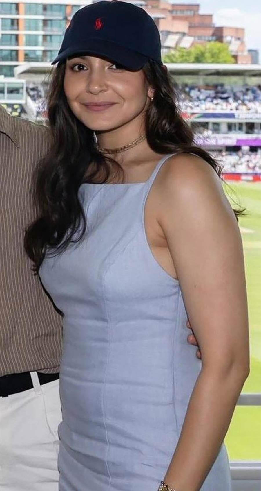anushka sharma blue dress Photos: and Virat Kohli Cheer Aloud for Team India at Lord's CollectionVintageDR Vintage Betsy & Adam Sharma style Color:Dust Mint