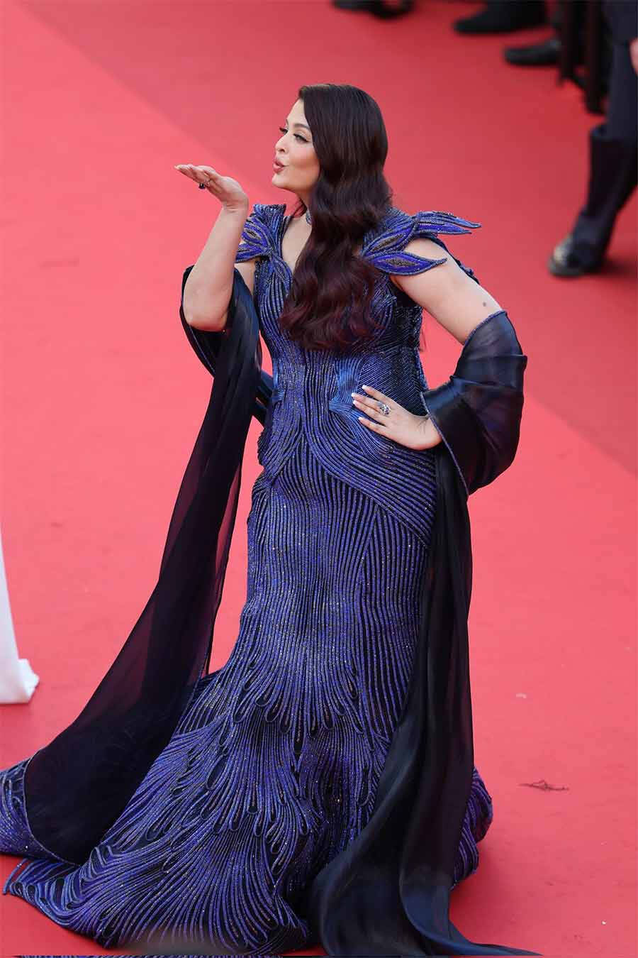 Aishwarya Rai Bachchan Stuns Cannes Red Carpet in Custom Blue Gown