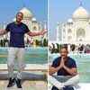 Taj Mahal Great Gate tourist poses Agra Uttar Pradesh India Stock Photo -  Alamy