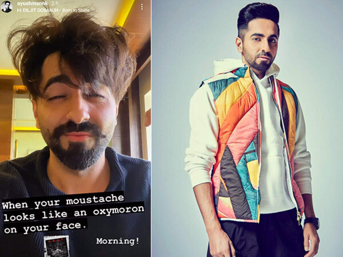 Ayushmann Khurrana flaunts his moustache and leaves us in splits | Ayushmann Khurrana flaunts his moustache and leaves us in splits |