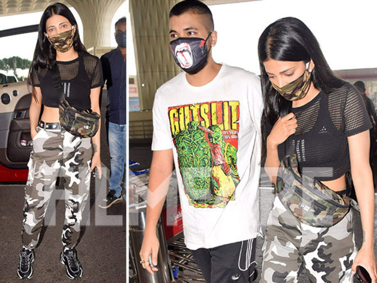 Shruti Haasan clicked at the Mumbai airport with boyfriend Santanu Hazarika | Filmfare.com