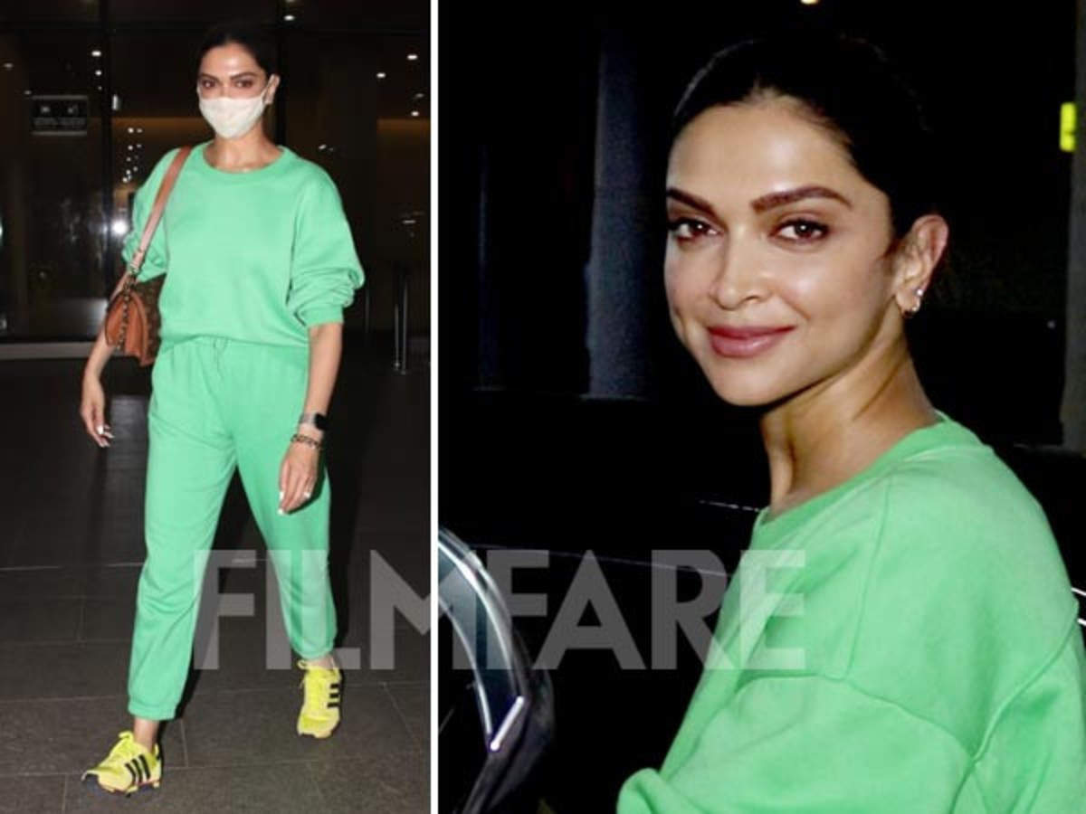 Deepika Padukone Puts Enviable Curves On Display; Looks Mint Fresh Exiting  The Airport At 3AM