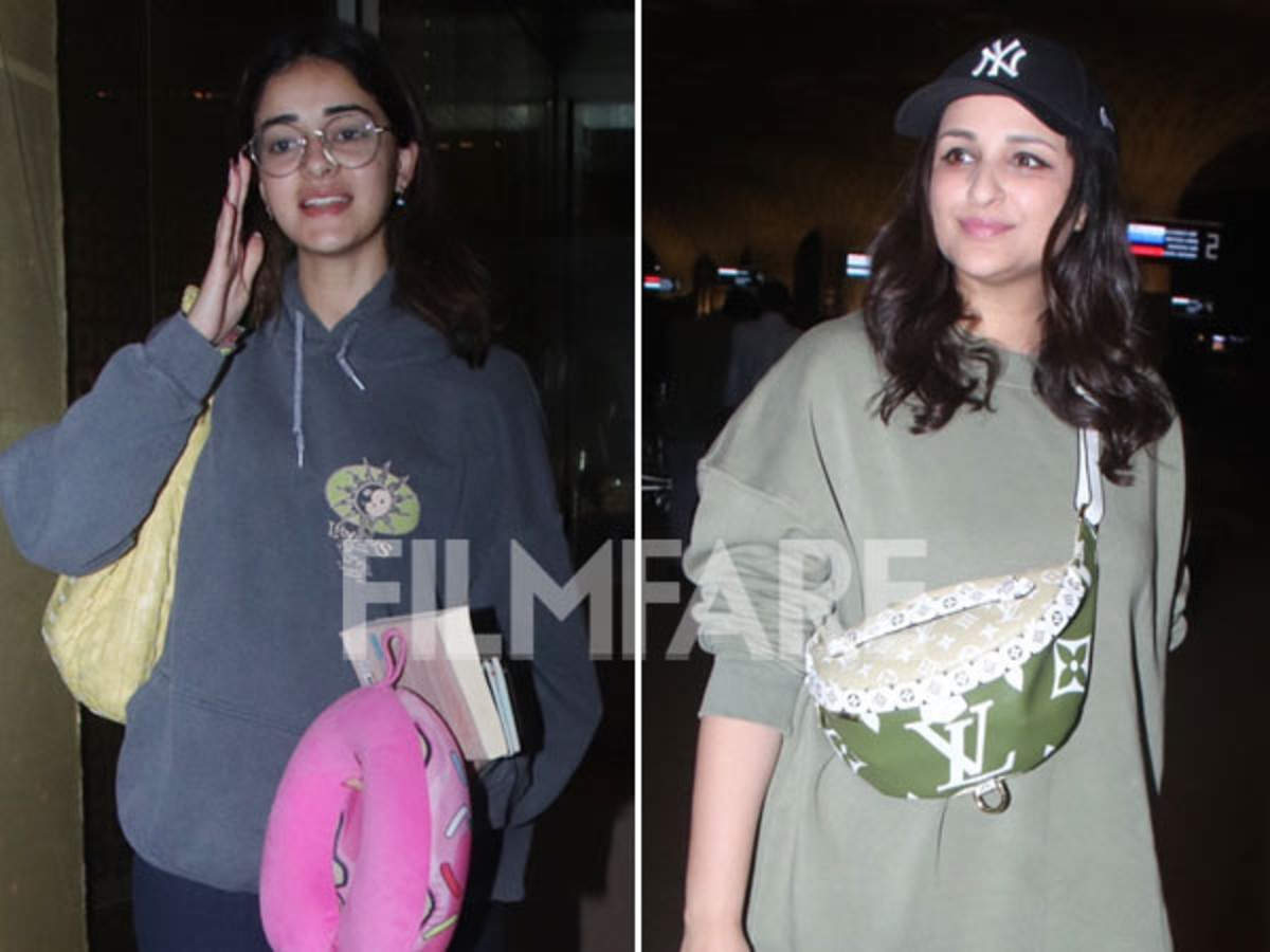 With a sweatsuit worn with a Louis Vuitton tote bag, Parineeti