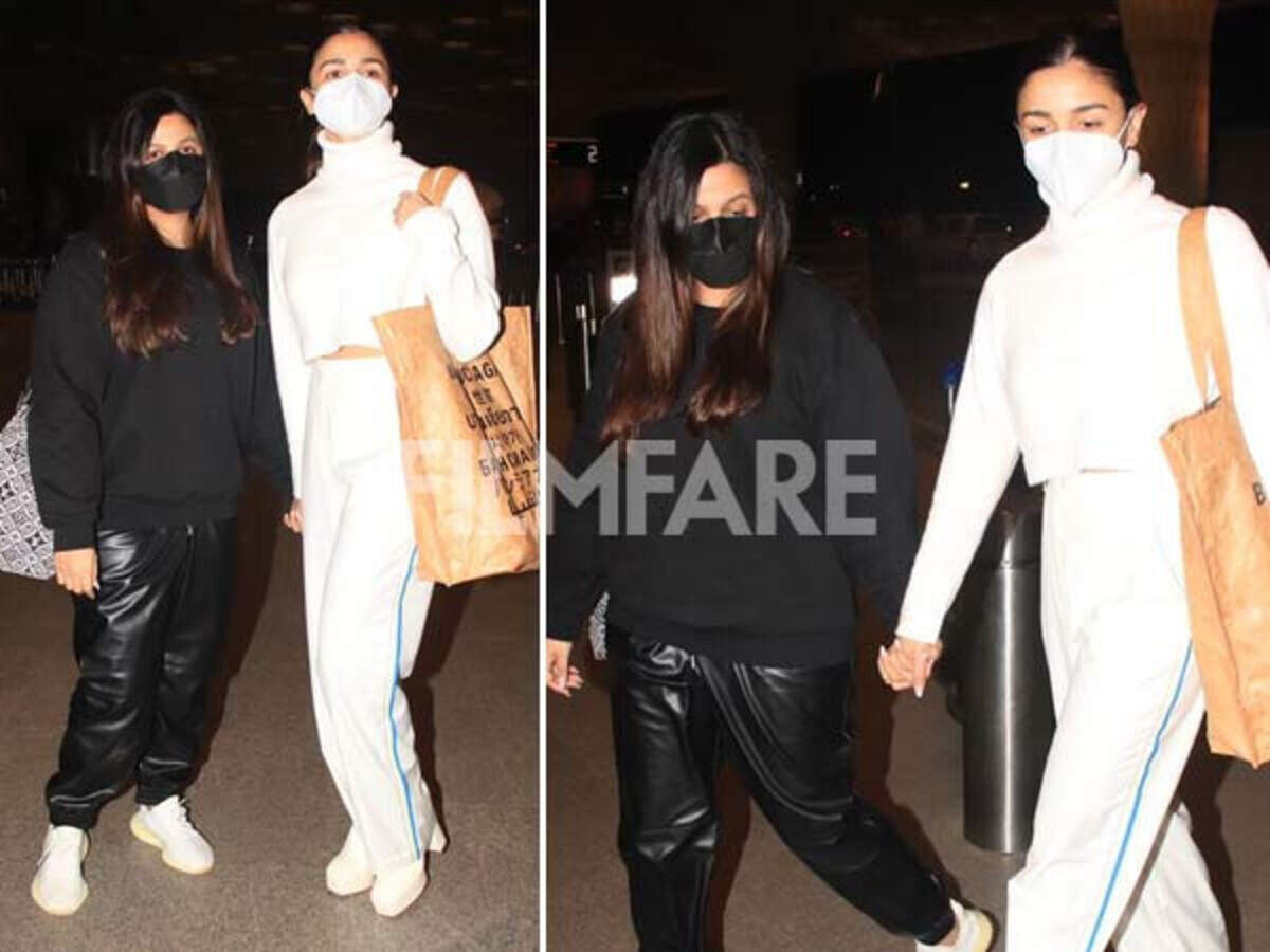 Alia Bhatt strutted at the airport donning a monochrome outfit