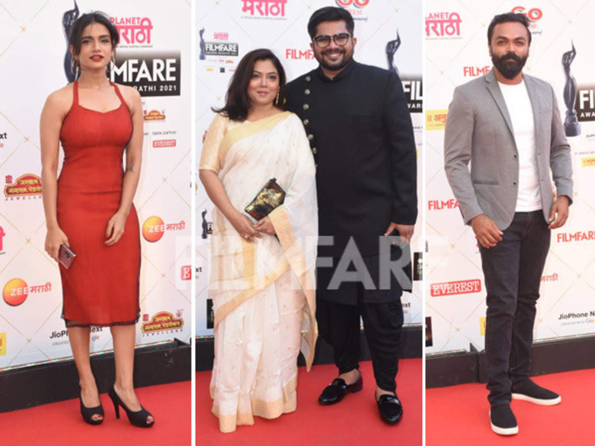 Planet Marathi Filmfare Awards Arrival: Resham Shrivardhan and others walk  the carpe