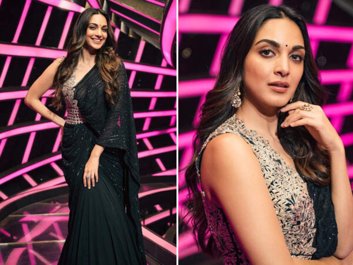 Kiara Advani stuns in a black saree on a reality show; check pictures here | Filmfare.com