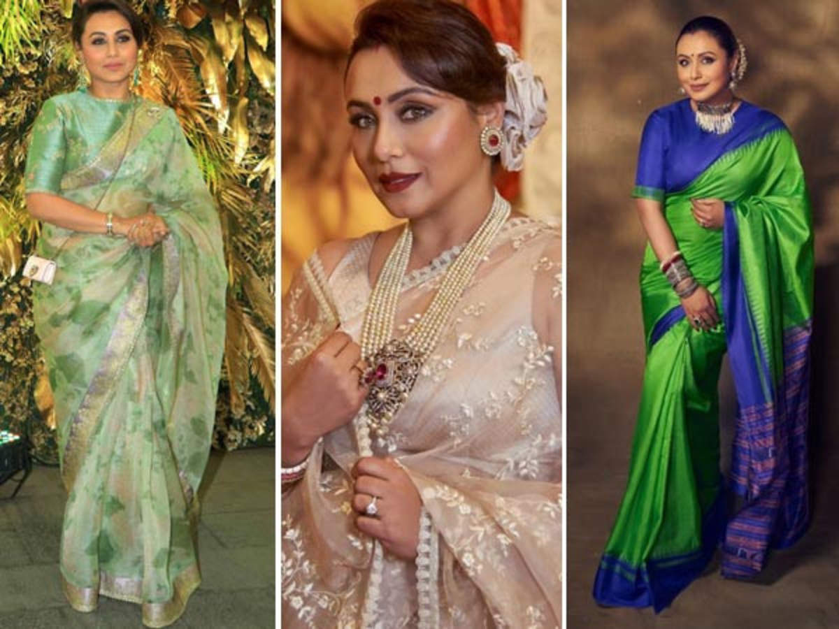 Rani Mukerji's recent style statements in traditional weaves are the epitome  of beauty; see here