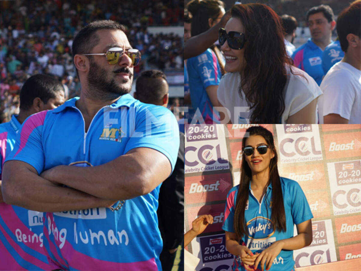 Salman Khan, Preity Zinta and Kriti Sanon at the Celebrity Cricket League  match in Ahmedabad | Filmfare.com