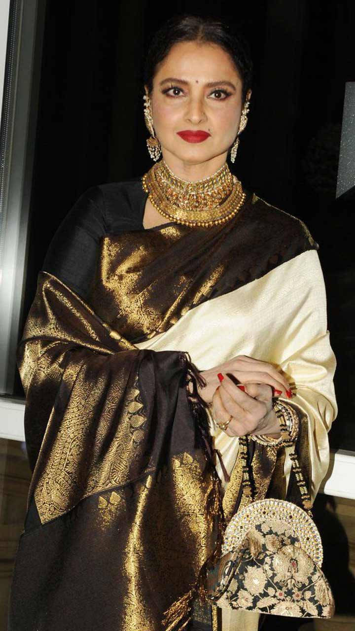 Rekha in a newer Kanjeevaram saree